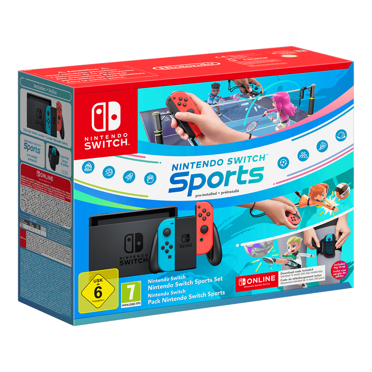 Nintendo Switch (Blue & Red Joy-Con) + Nintendo Switch Sports + Συνδρομή 12 μηνών Nintendo Switch Online