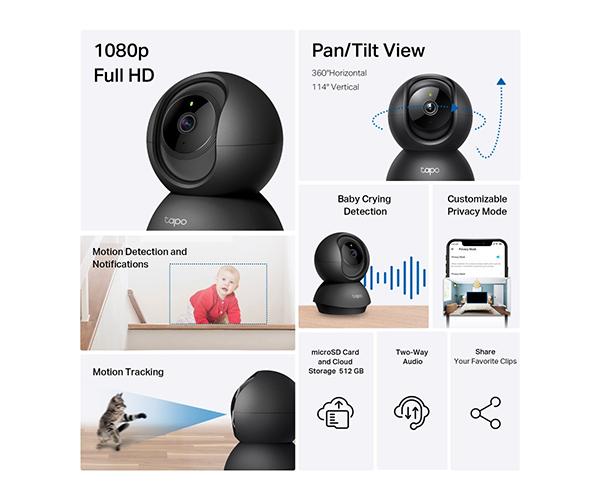 Tp-Link Tapo C201 Wi-Fi Εσωτερική Κάμερα micro sd 512