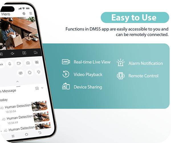 DAHUA H2A Pan & Tilt 2MP Wi-Fi app alarm