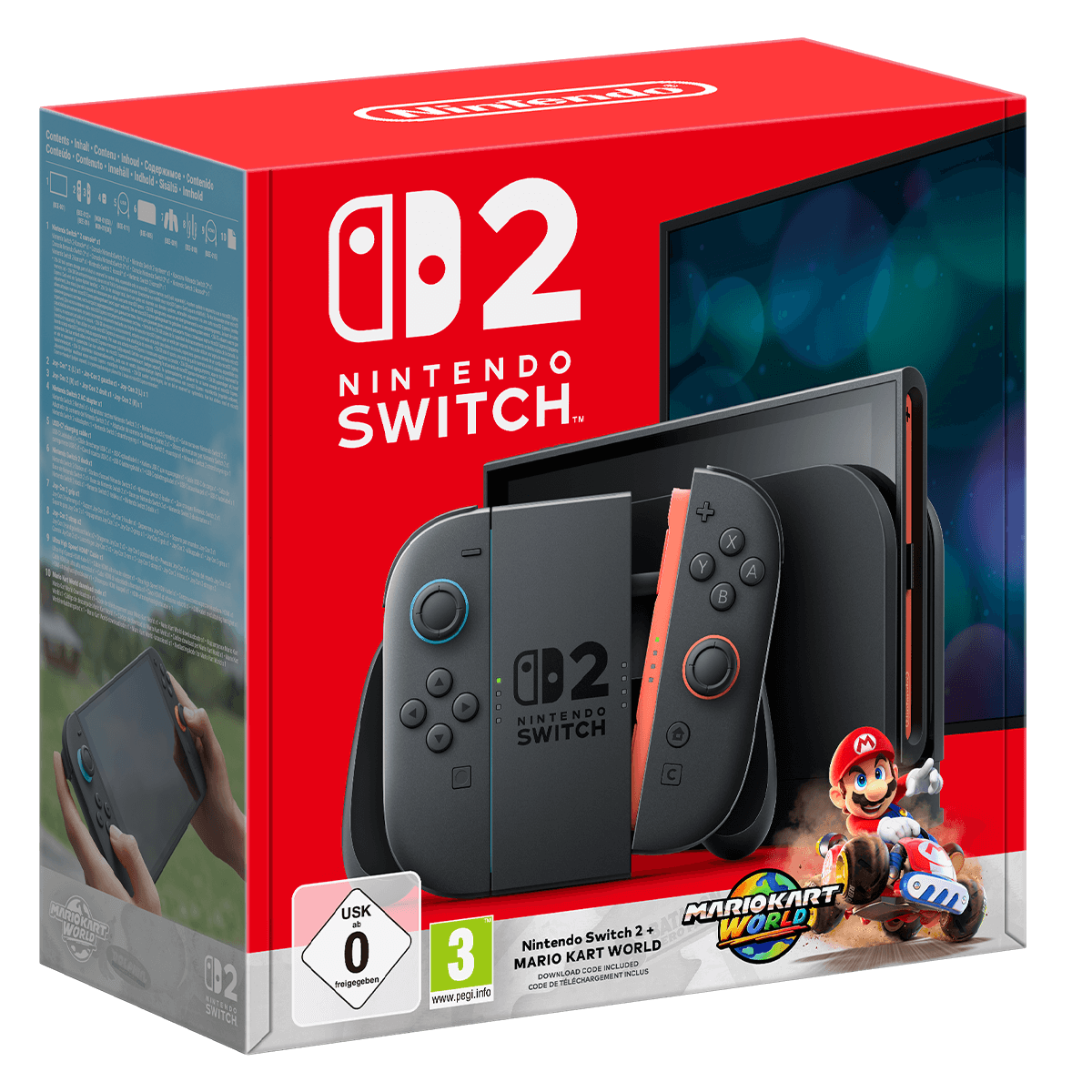 Nintendo Switch 2 Light Blue / Light Red Joy-Con + Mario Kart World
