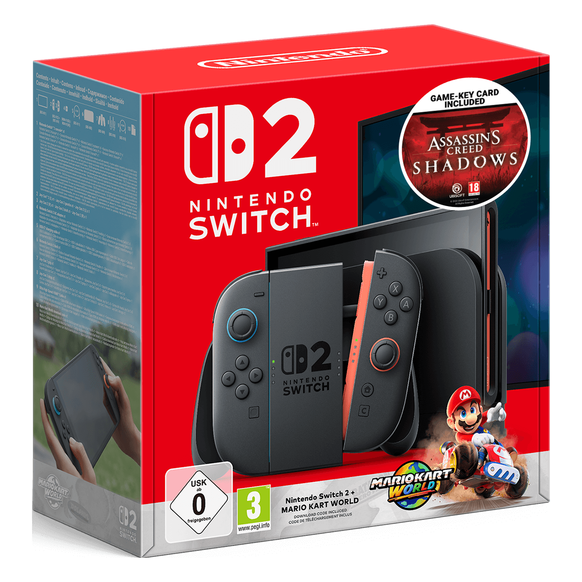 Nintendo Switch 2 Light Blue / Light Red Joy-Con Mario Kart World  + Assassin's Creed Shadows - 2
