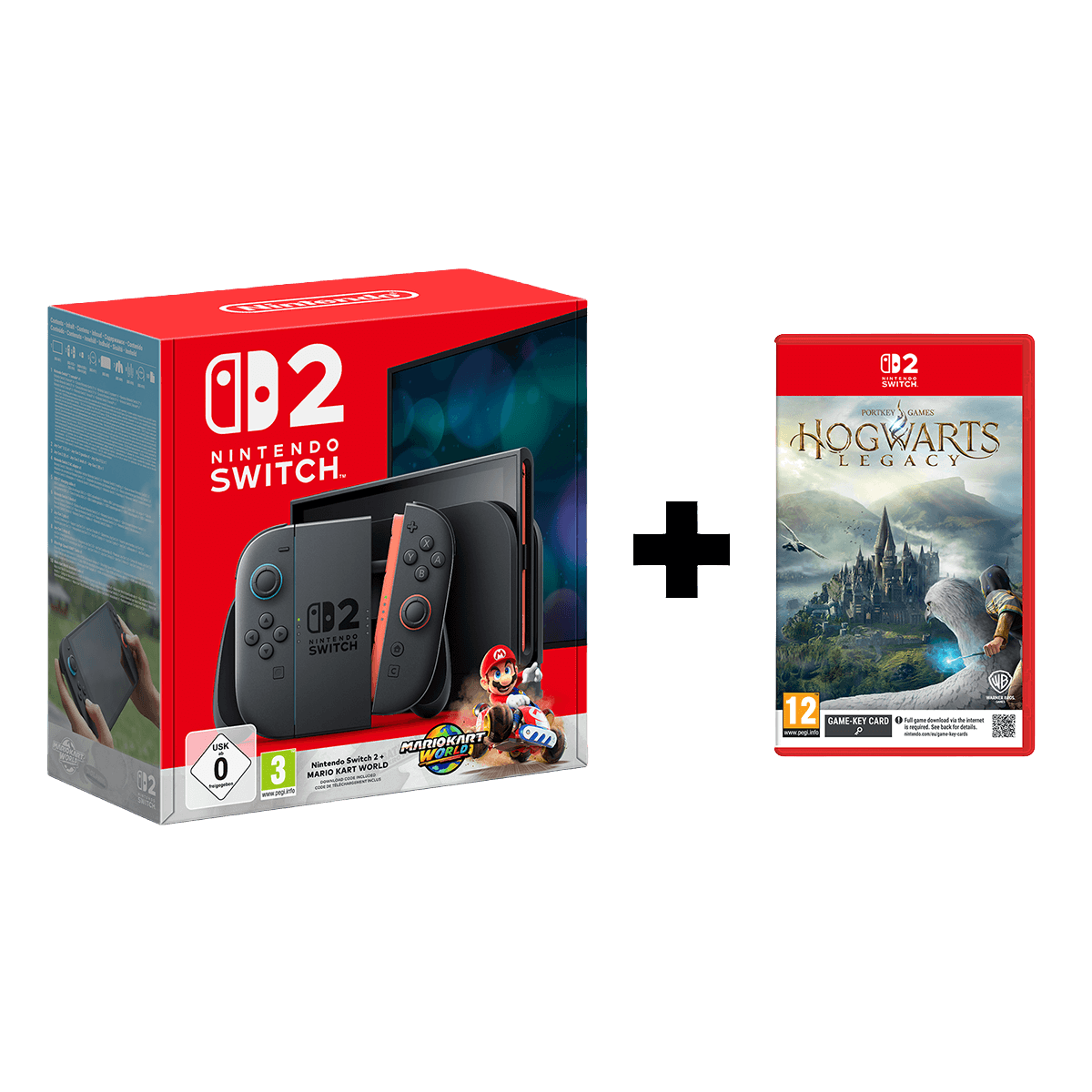 Nintendo Switch 2 Light Blue / Light Red Joy-Con Mario Kart World + Hogwarts Legacy