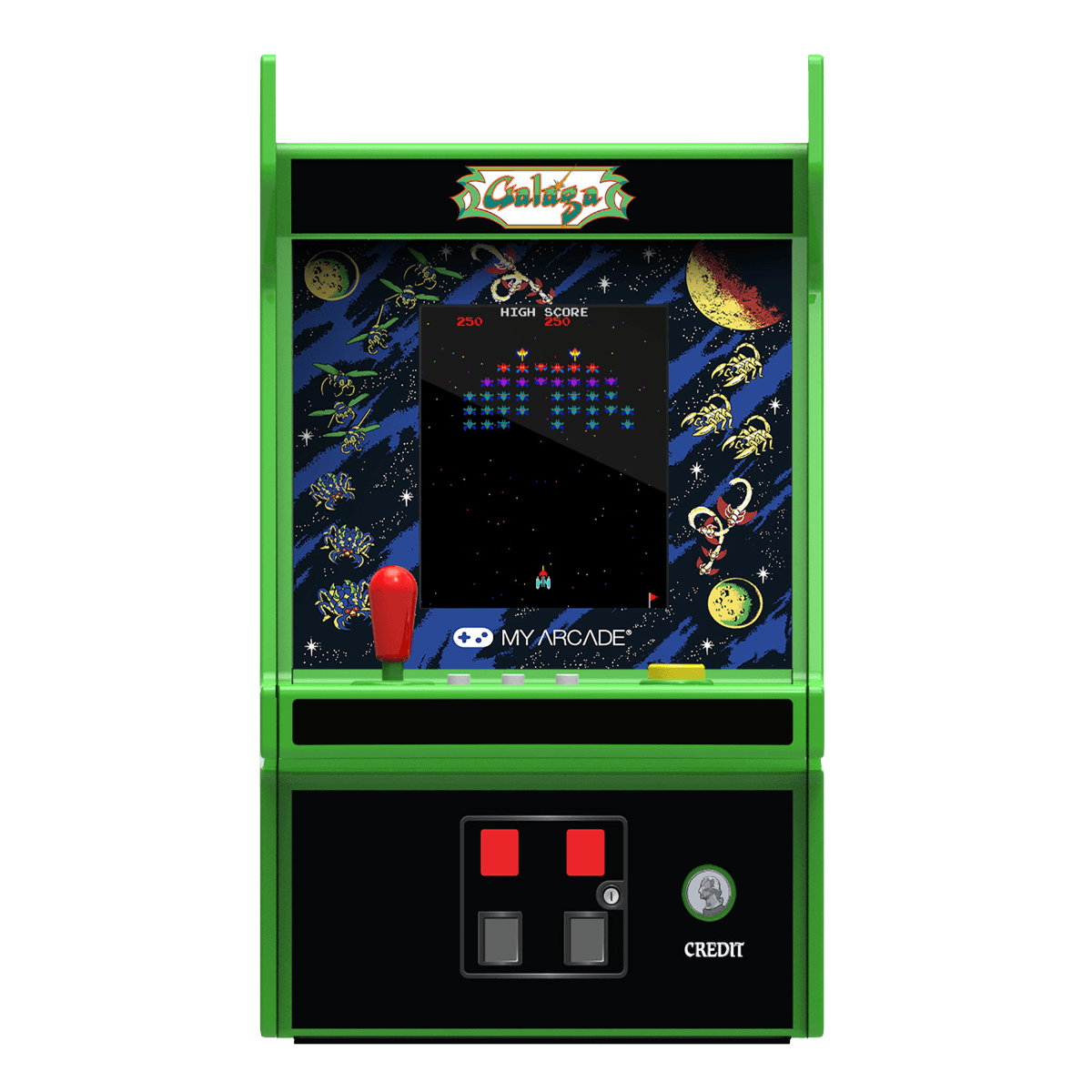MY ARCADE GALAGA Micro Player Pro Retro Φορητή Κονσόλα Arcade 6.8'' Black & Green