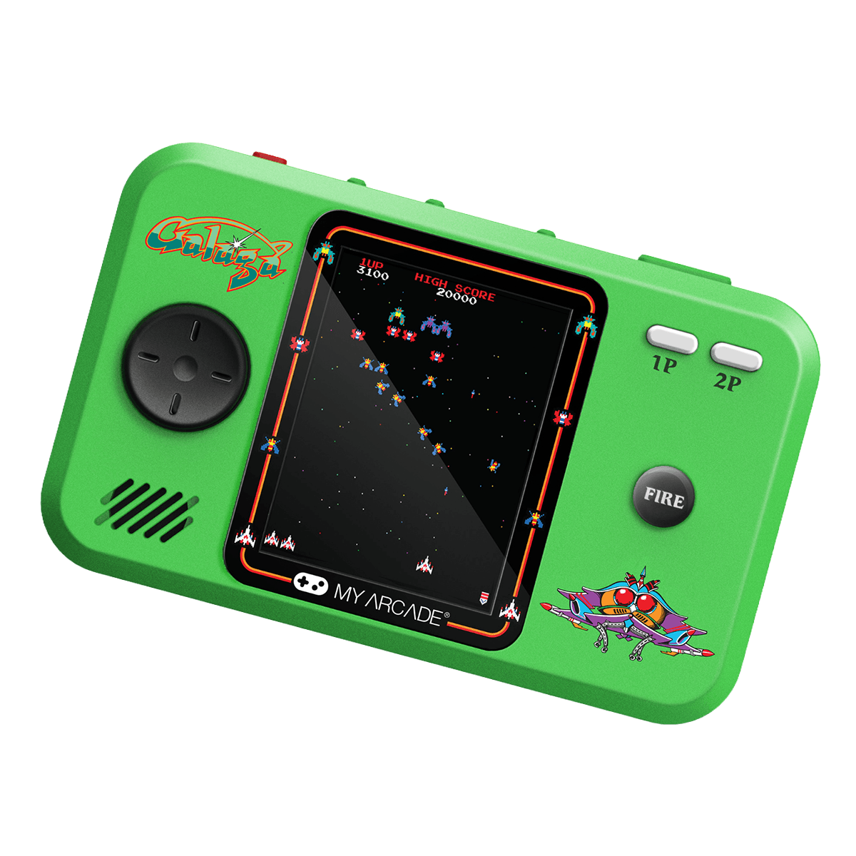 MY ARCADE GALAGA Pocket Player Pro Φορητή Κονσόλα Arcade Green & Black - 3