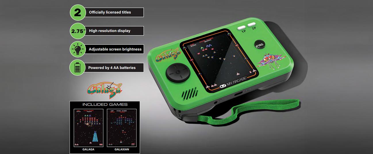 MY ARCADE GALAGA Pocket Player Pro Φορητή Κονσόλα Arcade Green & Black
