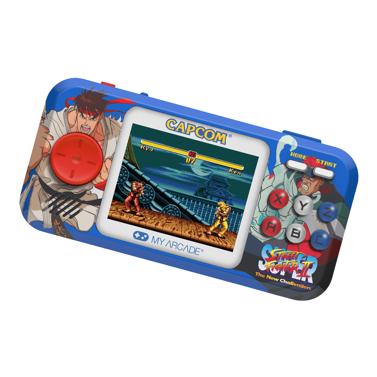 MY ARCADE Super Street Fighter II Portable Pocket Player Pro Gaming System Blue/ Yellow - 2