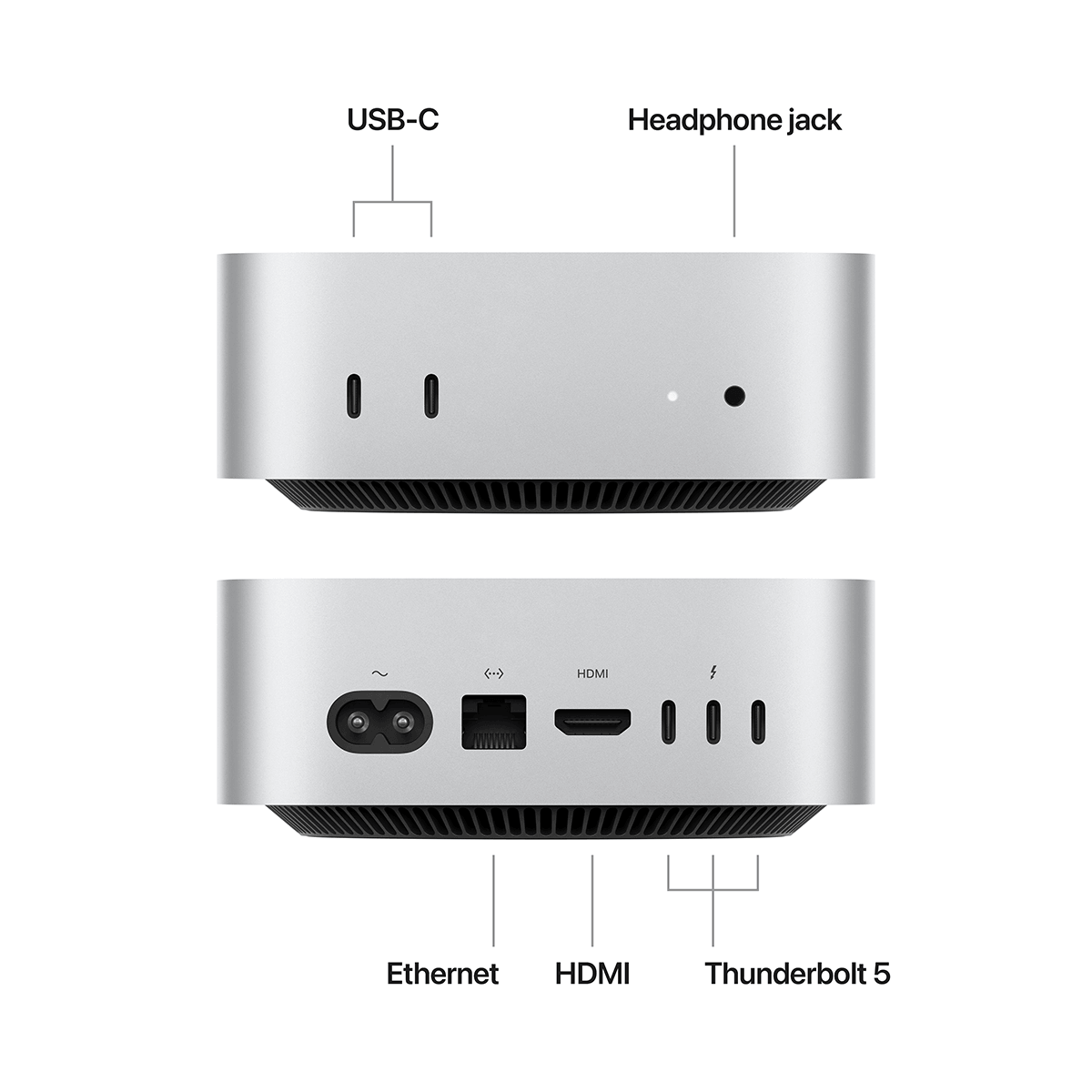 APPLE Mac mini M4 Chip with 10-core CPU & 10-core GPU /24GB Ram /512GB Silver Desktop (MCYT4GR/A) - 2