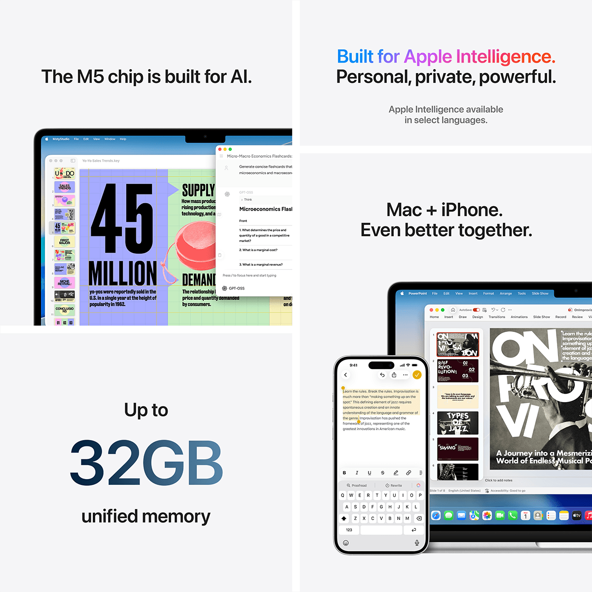 APPLE MacBook Air 13'' M5 Chip with 10-core CPU & 10-core GPU /16GB Ram /1TB /Laptop Silver (MDH84GR/A) - 4