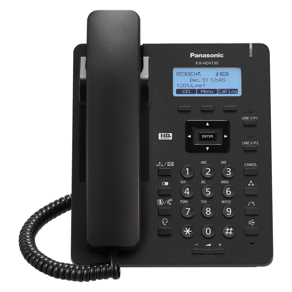 PANASONIC IP Phone KX-HDV130NE Μαύρο + αντάπτορας