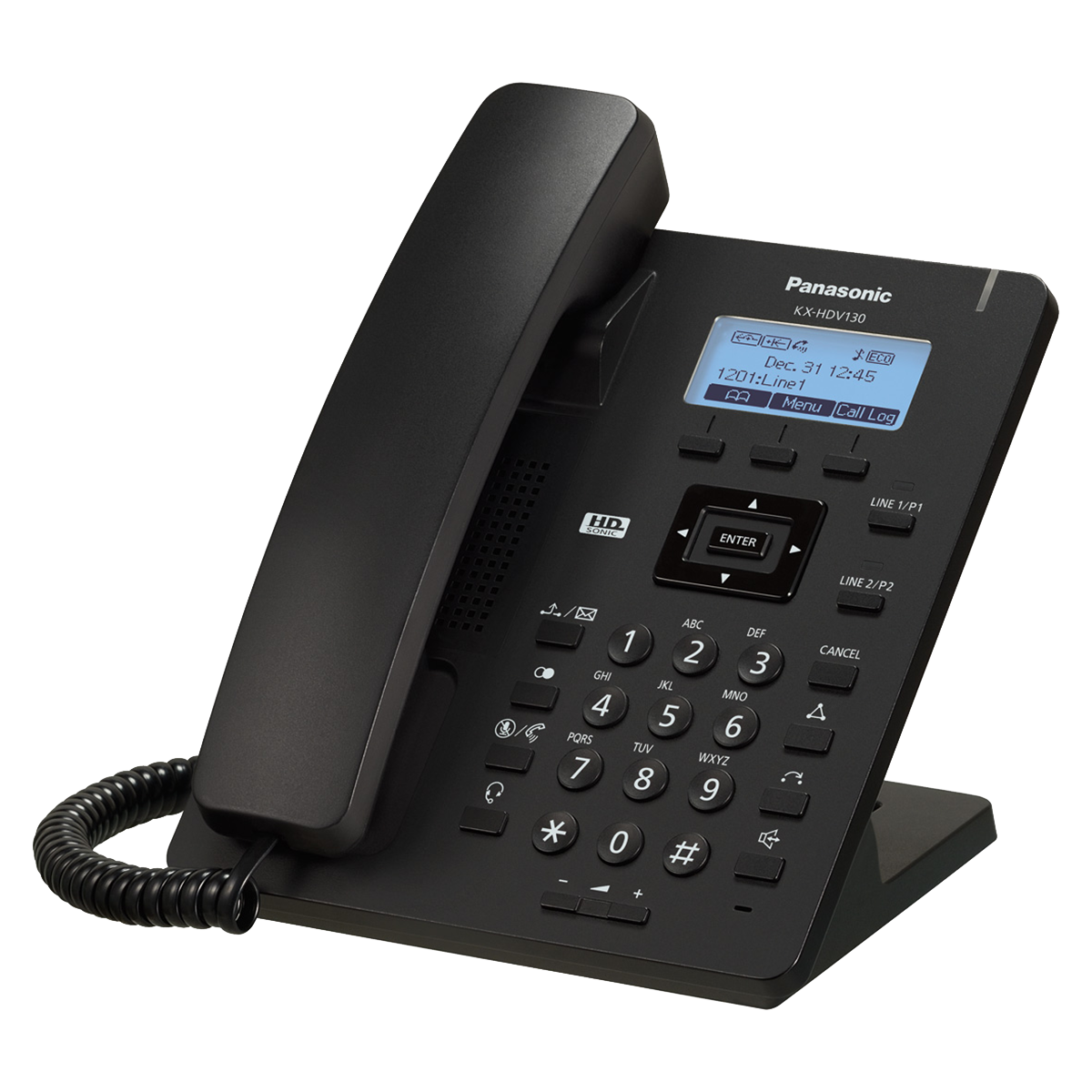 PANASONIC IP Phone KX-HDV130NE Μαύρο + αντάπτορας - 2