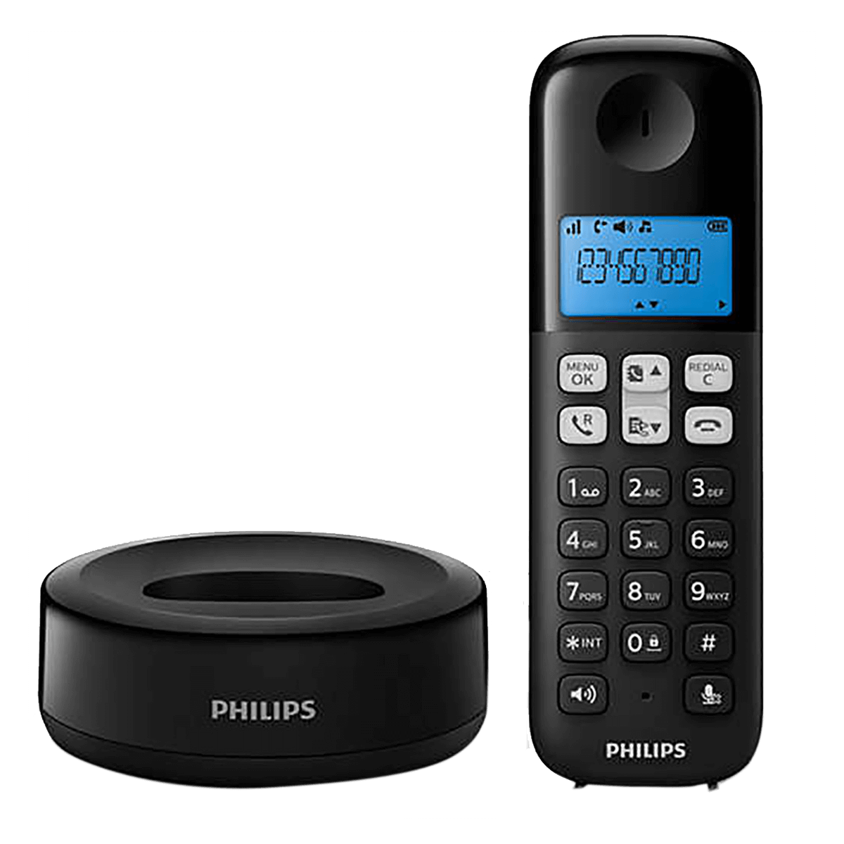 PHILIPS D1611 Μαύρο Ασύρματο Τηλέφωνο - 3