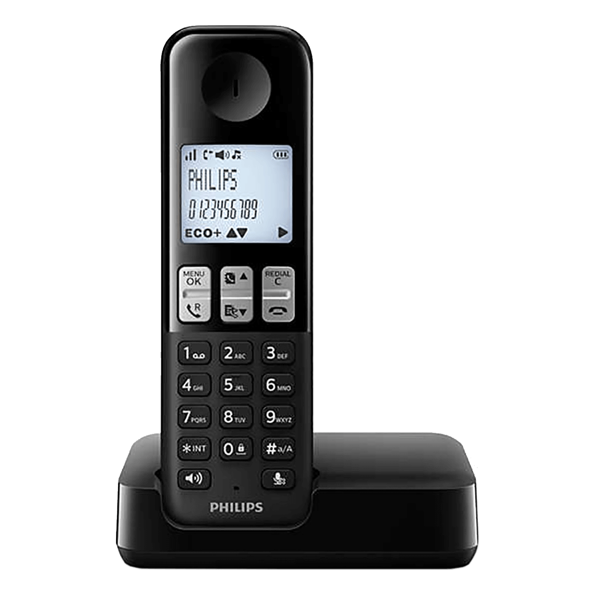 PHILIPS D2501 Μαύρο Ασύρματο Τηλέφωνο
