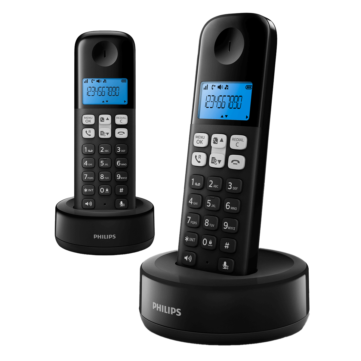 PHILIPS D1612 Duo Μαύρο Ασύρματο Τηλέφωνο - 2