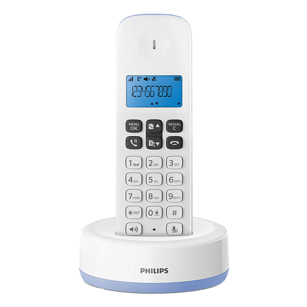 PHILIPS D1611 Λευκό/ Μπλε Ασύρματο Τηλέφωνο