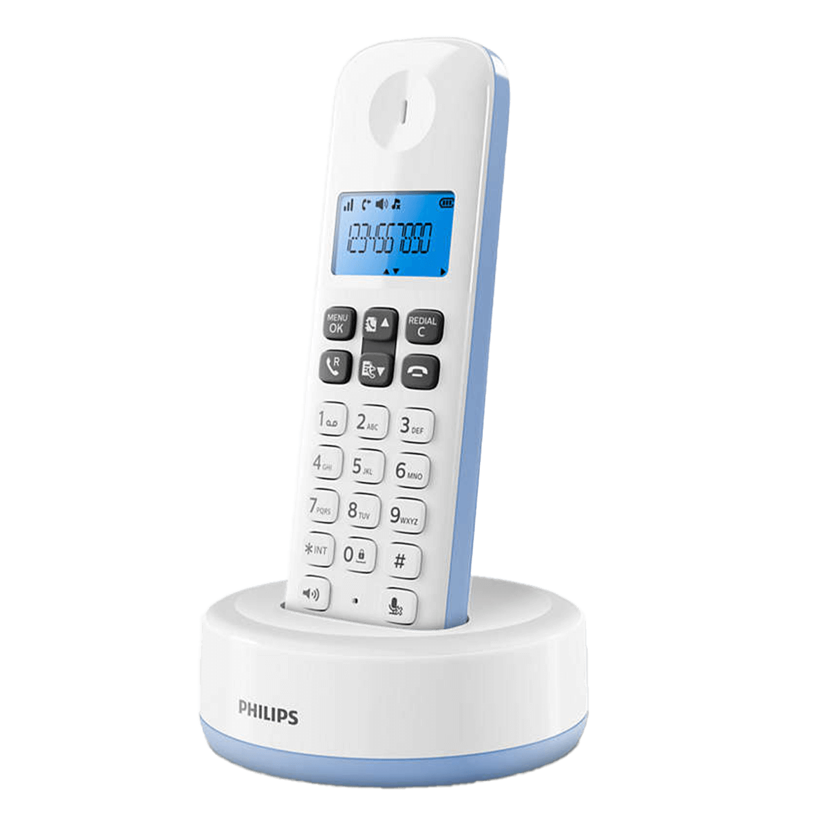 PHILIPS D1611 Λευκό/ Μπλε Ασύρματο Τηλέφωνο - 2