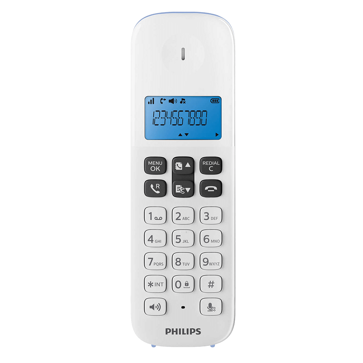 PHILIPS D1611 Λευκό/ Μπλε Ασύρματο Τηλέφωνο - 3