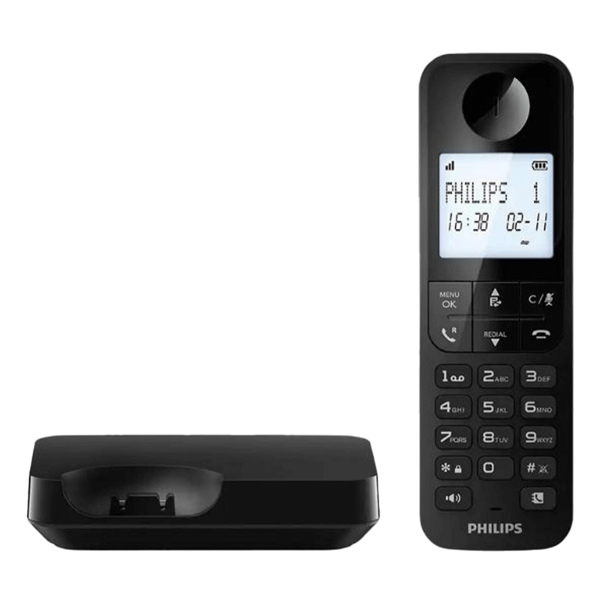 PHILIPS D2701 Μαύρο Ασύρματο Τηλέφωνο - 4