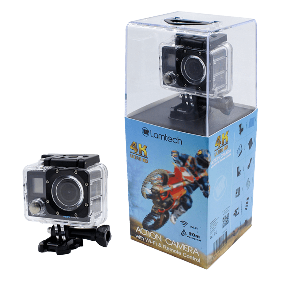 LAMTECH Duo 4K Wi-Fi Action Camera + Τηλεχειριστήριο - 5