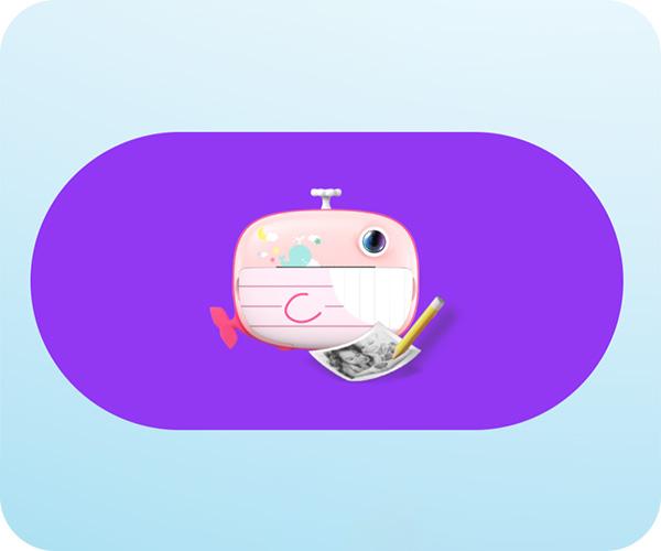 KIDDOBOO FotoFun 2 Instant Camera Whale Pink