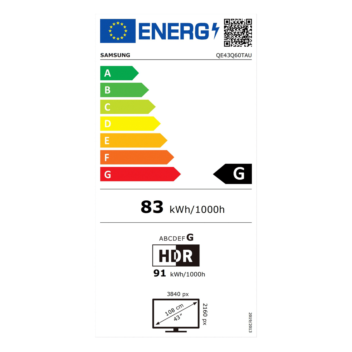 SAMSUNG 4K QLED TV QE43Q60T 43'' - 5
