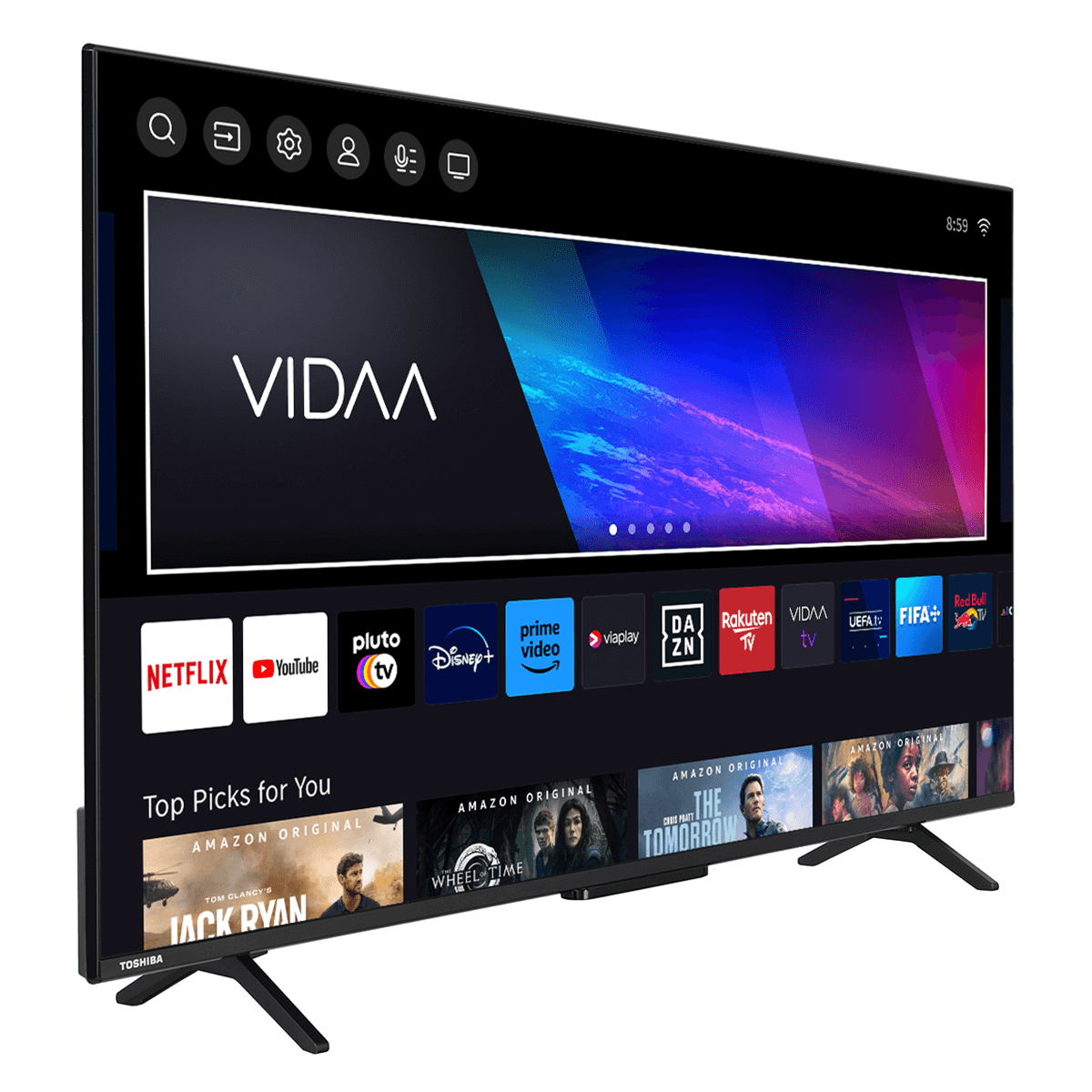 TOSHIBA 55QV2463DG 55'' QLED 4Κ Vidaa TV Τηλεόραση Black - 2