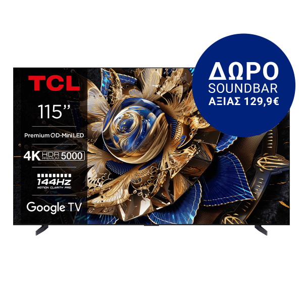 TCL 115X955 115'' Mini LED 4K Google TV Τηλεόραση Blc