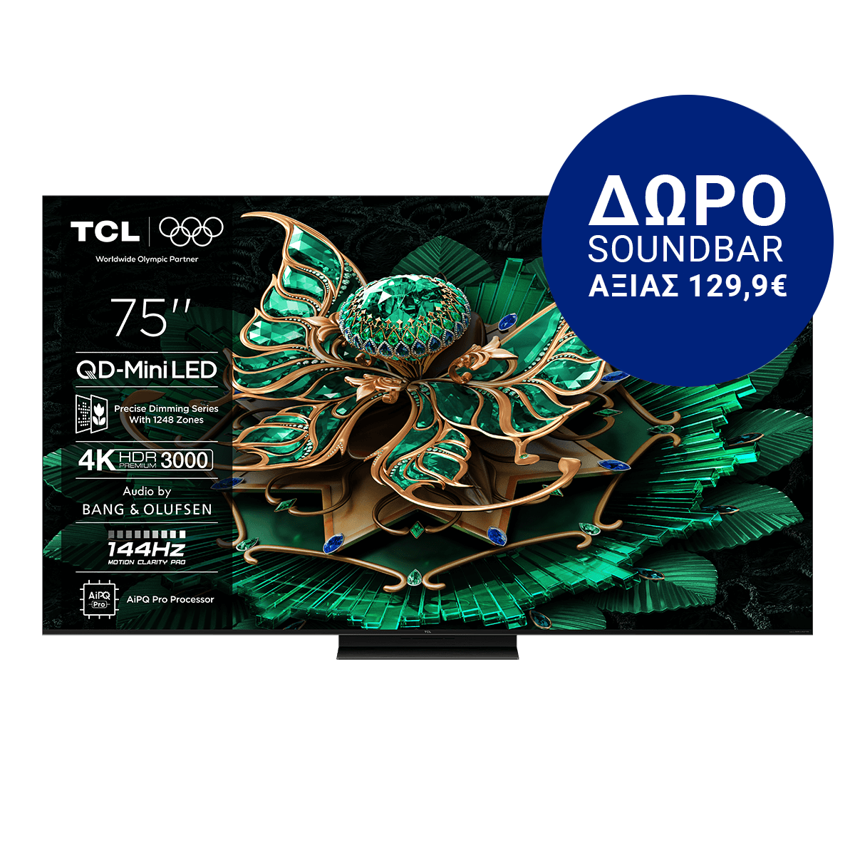 TCL 75C7K 75'' Premium QD-MiniLED 4K Google TV Τηλεόραση