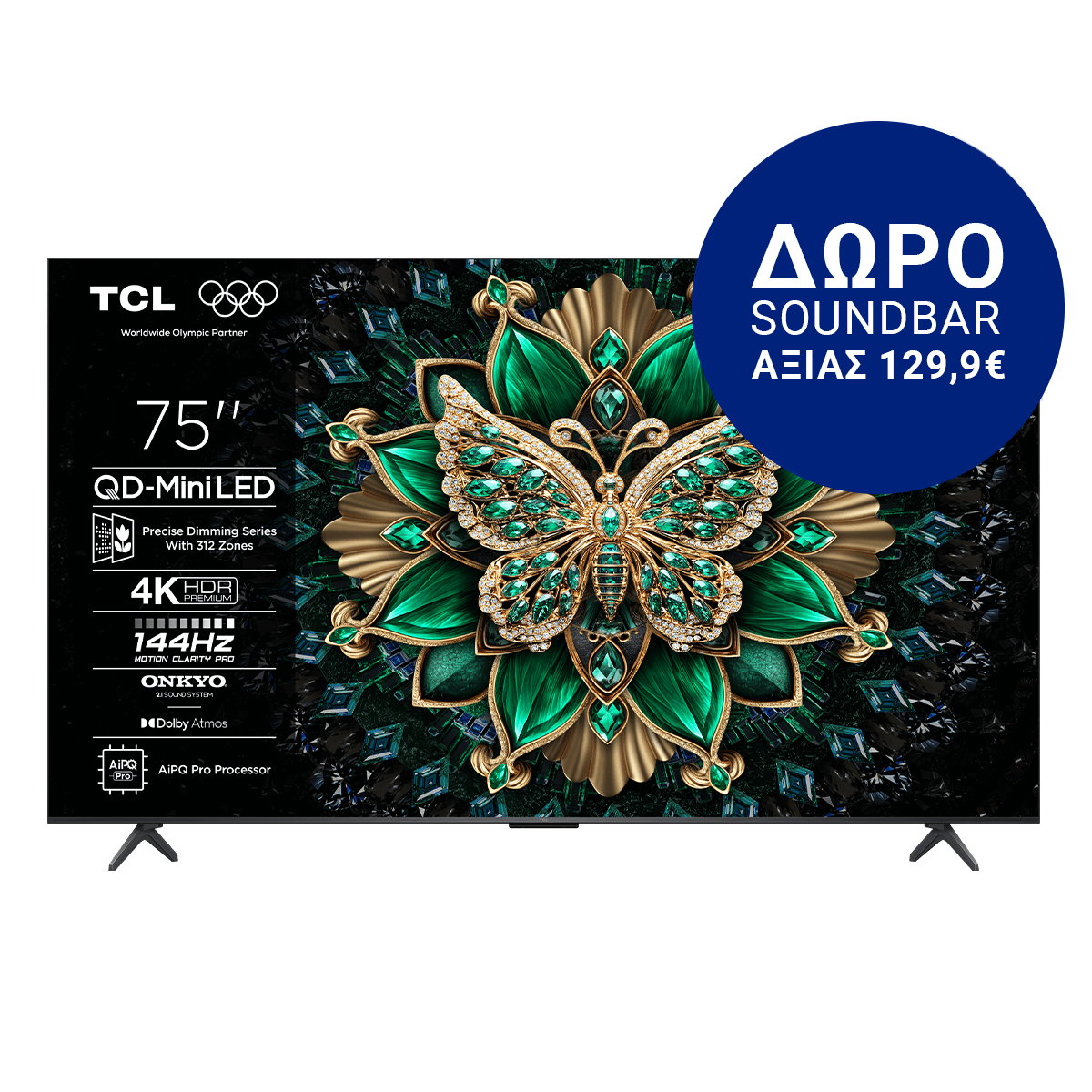TCL 75C6K 75'' Premium QD-MiniLED Google TV Τηλεόραση