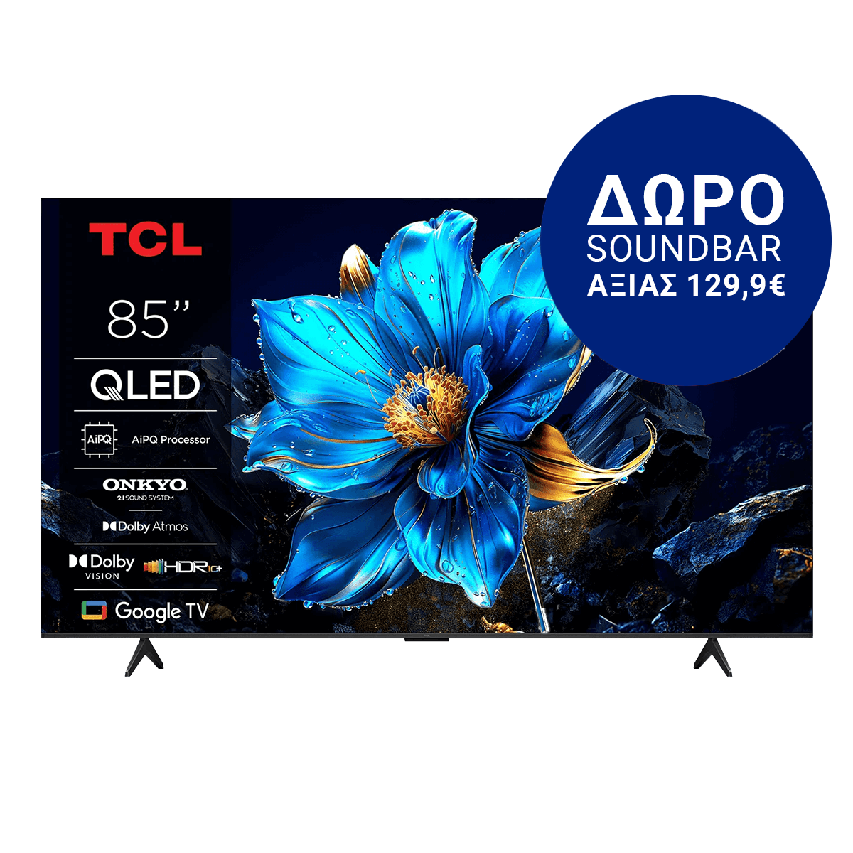 TCL 85P7K 85'' QLED 4K Google TV Τηλεόραση