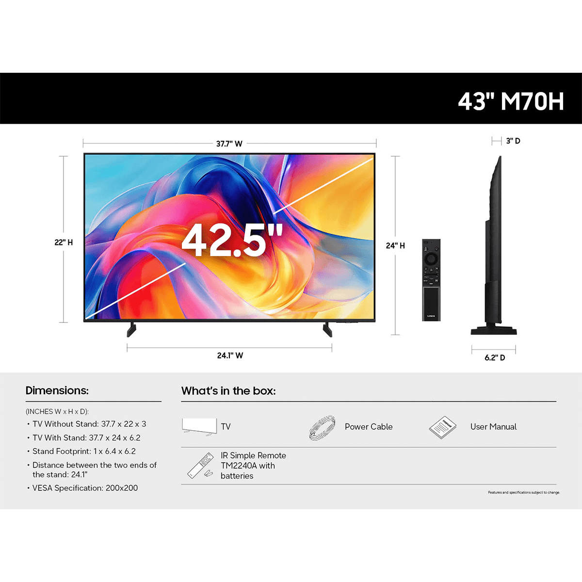 SAMSUNG 43M70H AI 43'' Mini LED 4K Smart TV Τηλεόραση - 3
