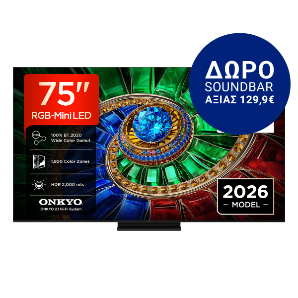 TCL 75RM7L 75'' RGB-Mini LED 4K Google TV Τηλεόραση Blc