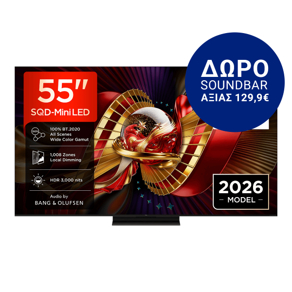 TCL 55C8L 55'' SQD-Mini LED 4K Google TV Τηλεόραση Blc