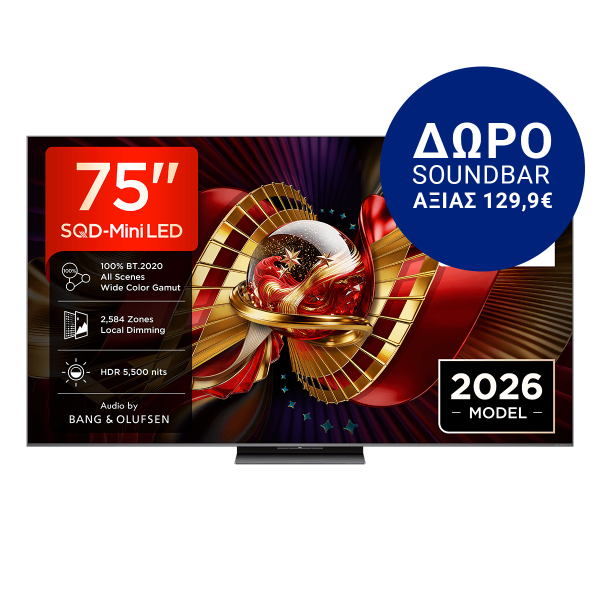 TCL 75C8L 75'' SQD-Mini LED 4K Google TV Τηλεόραση Blc