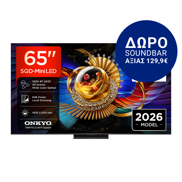 TCL 65Q7D 65'' Pro SQD-Mini LED Google TV Τηλεόραση Blc