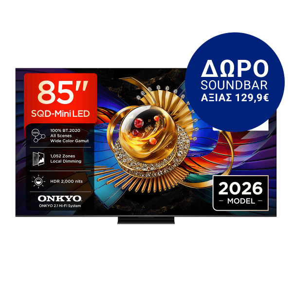 TCL 85Q7D 85'' Pro SQD-Mini LED Google TV Τηλεόραση Blc