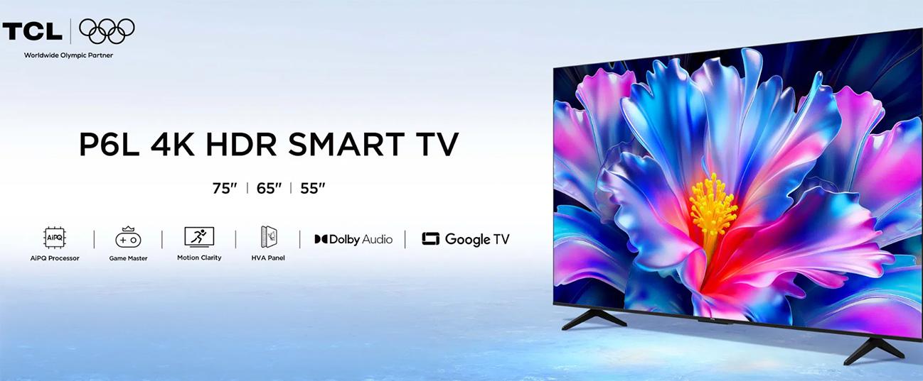 TCL 65P6L 65'' 4K Google TV Τηλεόραση Black