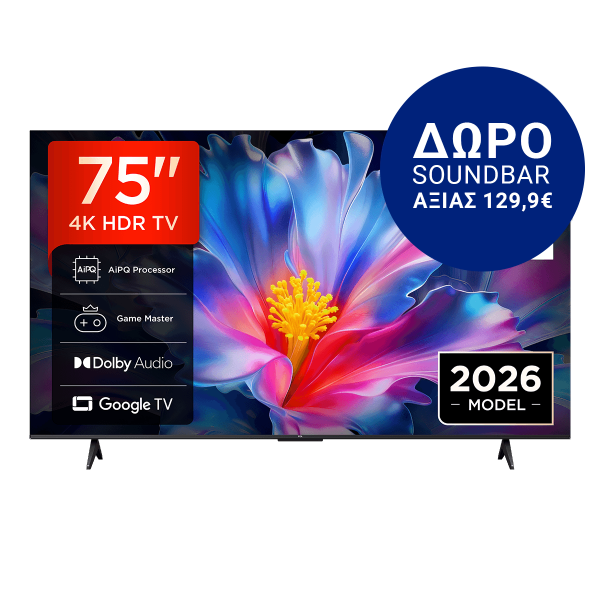 TCL 75P6L 75'' 4K Google TV Τηλεόραση Blc