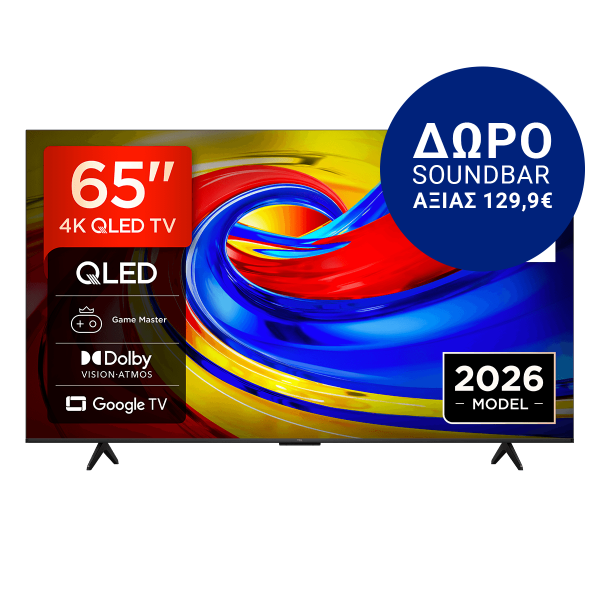 TCL 65P7L 65'' QLED LED 4K Google TV Τηλεόραση Blc