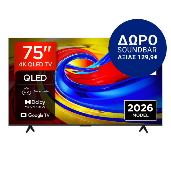 TCL 75P7L 75'' QLED LED 4K Google TV Τηλεόραση Blc