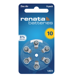 RENATA Μπαταρίες Ακουστικών Βαρηκοΐας ZA10 (6 Tεμάχια)
