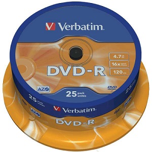 VERBATIM DVD-R CAKE 25 PRINTABLE