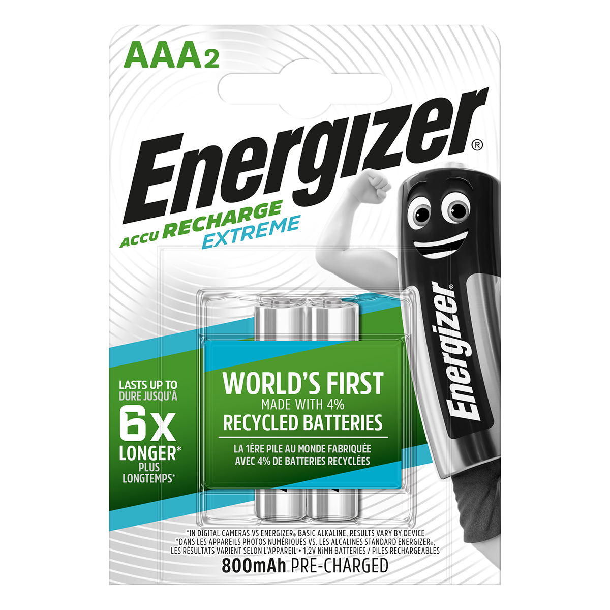 ENERGIZER επαναφορτιζόμενες μπαταρίες AAA (2 τεμάχια)