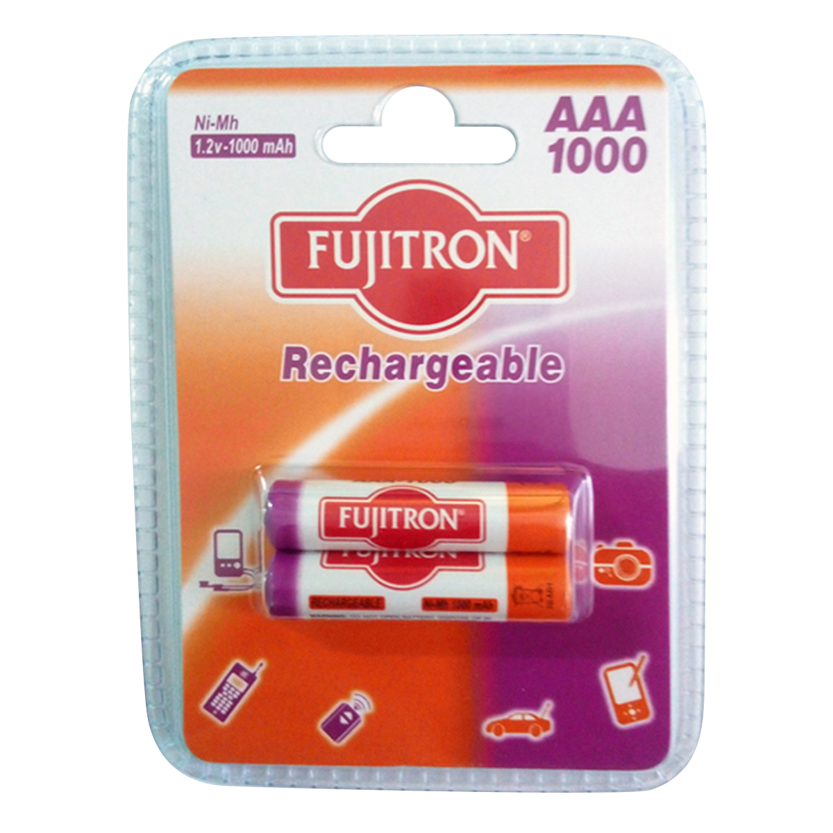 FUJITRON επαναφορτιζόμενες μπαταρίες Ni-MH ΑΑΑ 1.2V 1000mAh (2 Τεμάχια)