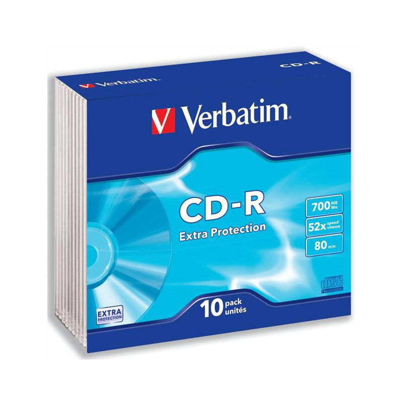 VERBATIM CD-R 80 SLIM Θήκη (Κουτί 10 Τεμ.) x52