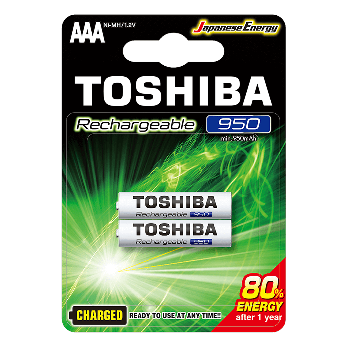 Επαναφορτιζόμενες Μπαταρίες TOSHIBA ΑΑΑ 950mAh (2 Τεμάχια)