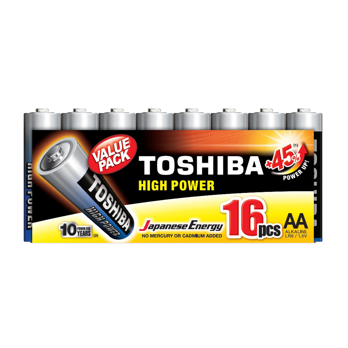 TOSHIBA αλκαλικές μπαταρίες High Power LR06 AA (16 Τεμάχια)