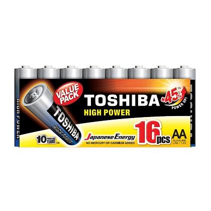 TOSHIBA alkaline batteries High Power LR06 AA (16 pcs)