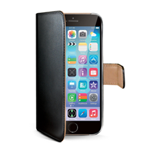 Leather Wallet Celly iPhone 6 Μαύρο