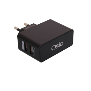 Φορτιστής Ταξιδιού OSIO Dual USB Μαύρο