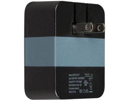 TRAV CHARGER TYLT FAST4.8A 2USB BLK/GRAY